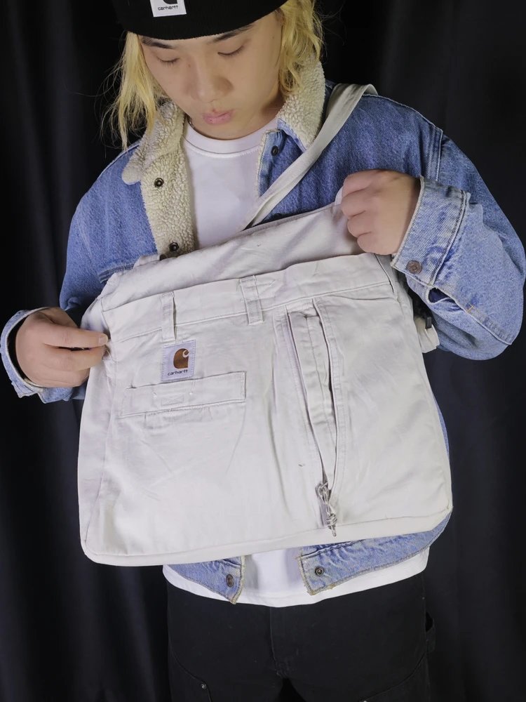 Carhartt Work In Progress Tote Bag Beige Canvas Shoulder Bag - 3
