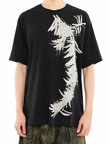 Design Palm Leaf Print Olive Green T-Shirt - 9