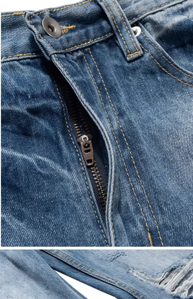 Design Distressed Wide-Leg Jeans Blue - 11