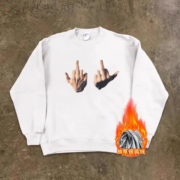 Design Middle Finger Hands Black Hoodie - 4