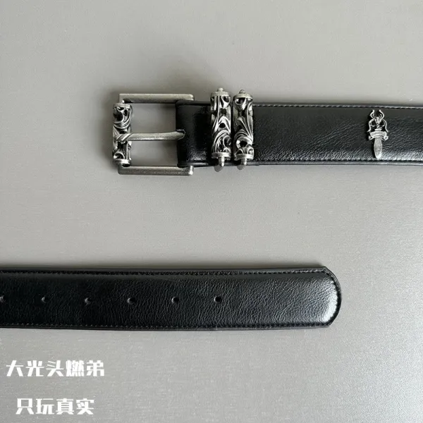 Chrome Hearts Dagger Stud Leather Belt Black - 2