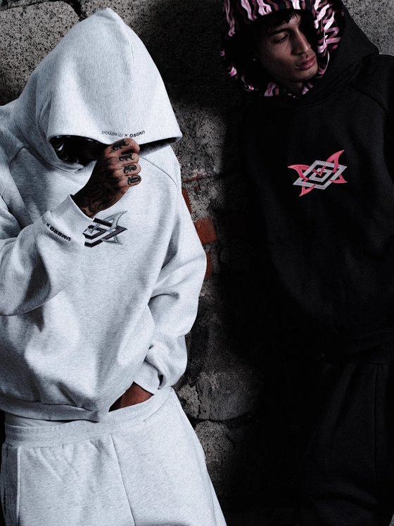 Mertra collaboration heavyweight American street hip-hop embroidered patchwork hooded sweatshirt trendy casual sports suit sweatpants