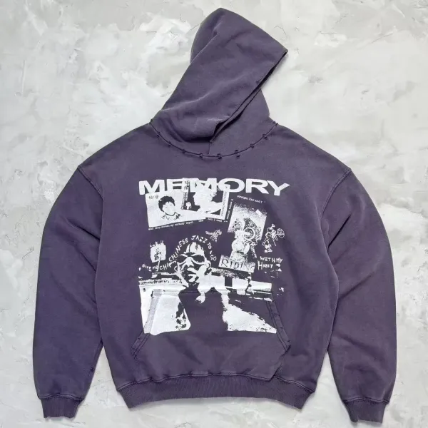 Design Memory Collage Hoodie Purple - 1