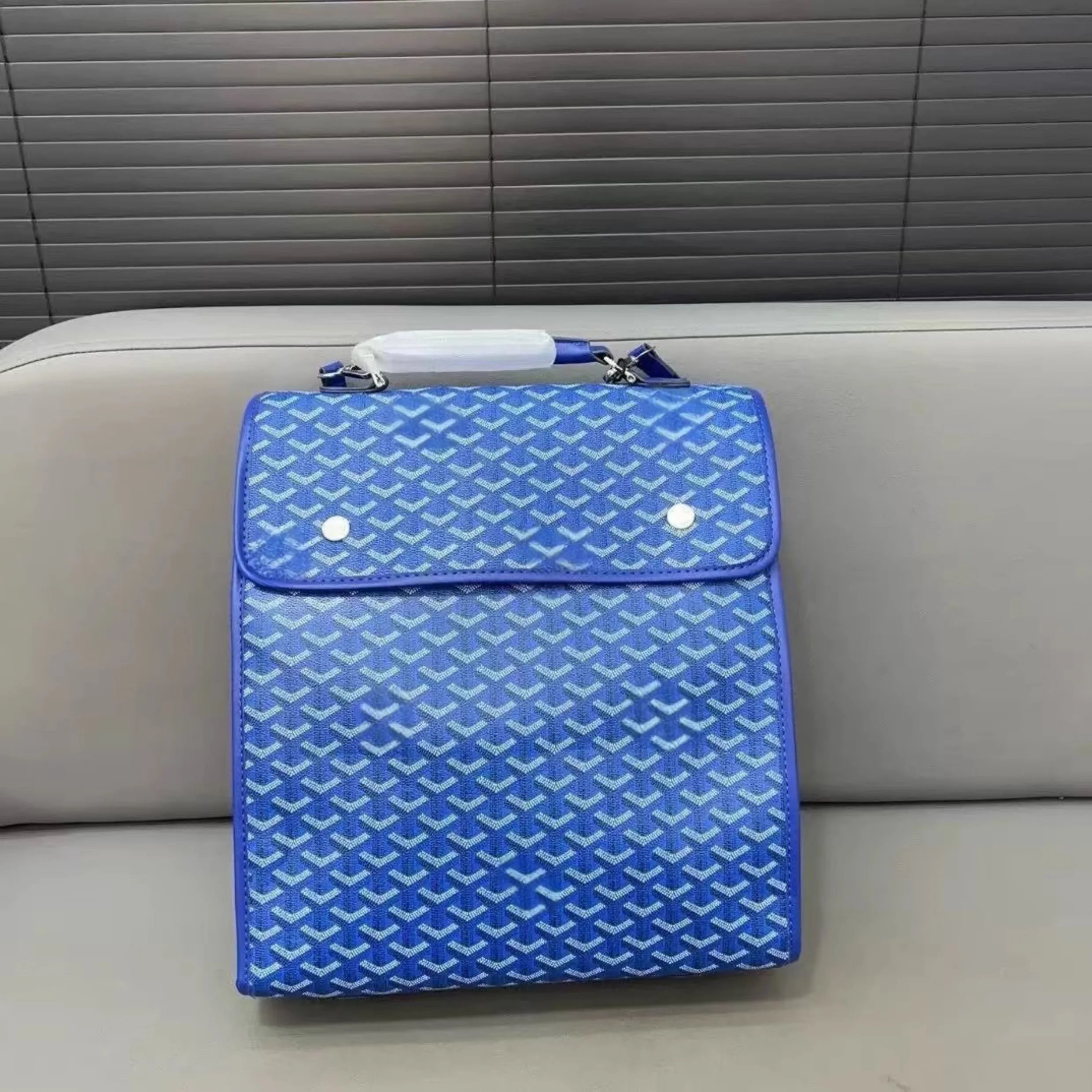 Goyard Saint Louis PM Blue Chevron Print Shoulder Bag - 10