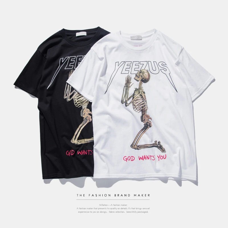 Adidas Yeezy God Wants You Skeleton Black T-Shirt - 3