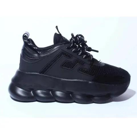 Versace Chain Reaction Black Chunky Sneakers - 5