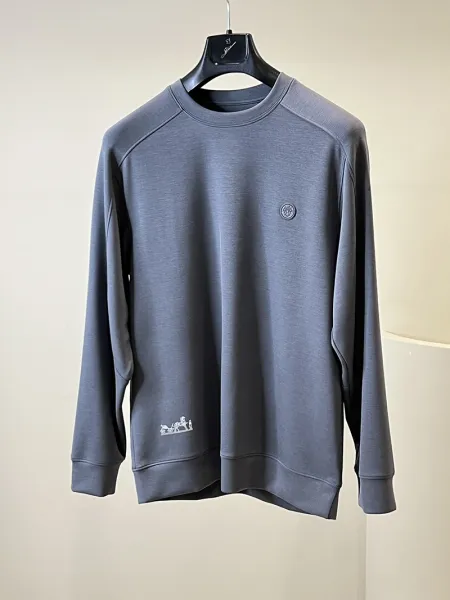 Design Minimalist Embroidered Logo Crewneck Sweatshirt White Hoodie - 10