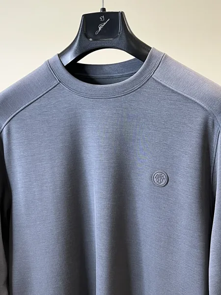Design Minimalist Embroidered Logo Crewneck Sweatshirt White Hoodie - 11