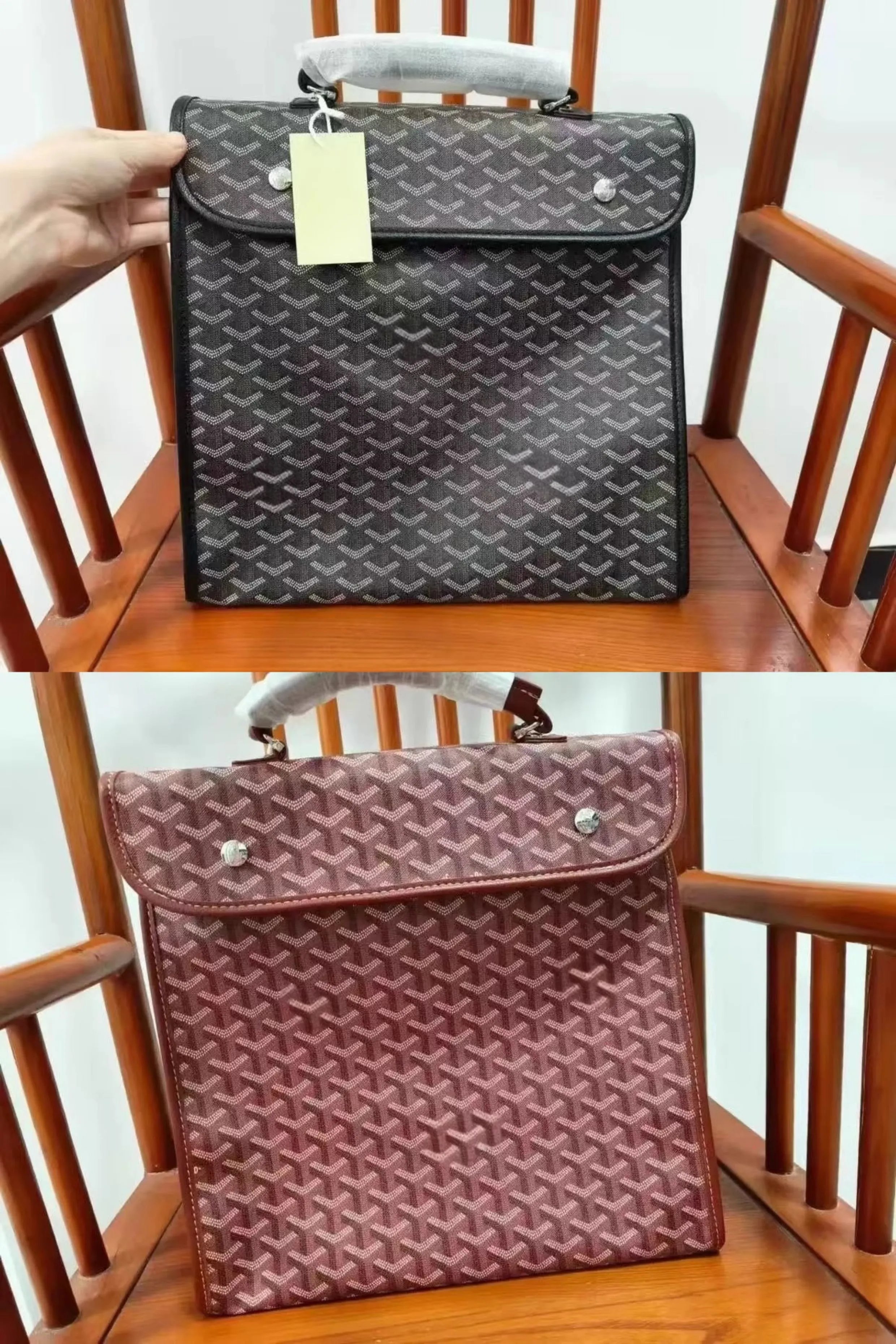 Goyard Saint Louis PM Blue Chevron Print Shoulder Bag - 14