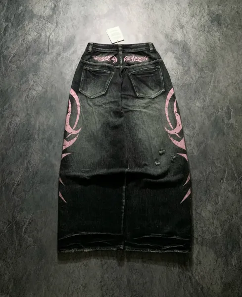 Design Custom Pink Tribal Print Baggy Jeans - 10