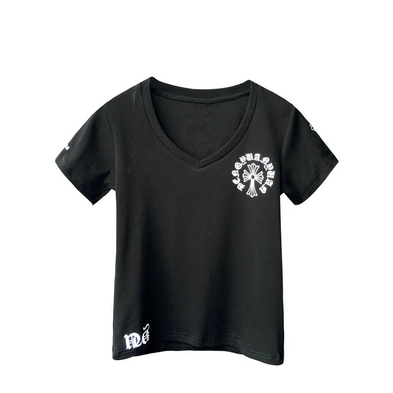 Design V-Neck Graphic Tee and Embroidered Shorts Set White / Gray - 5