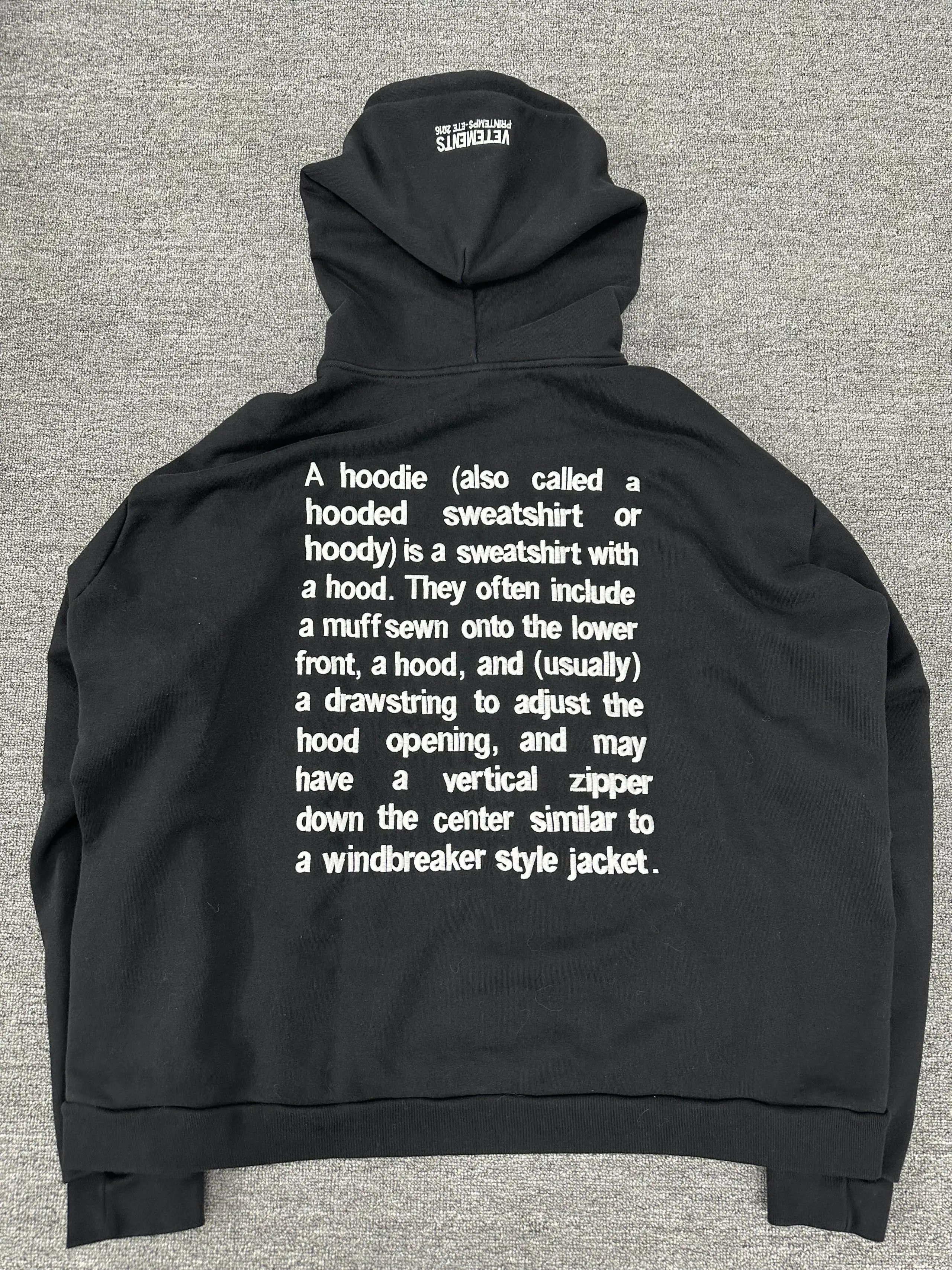 Vetements Definition Hooded Sweatshirt Black Hoodie - 11