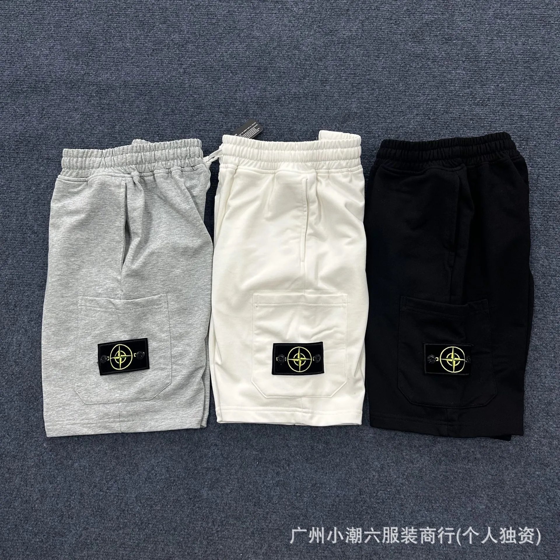 Unisex Cotton American Style Solid Color Casual Knee-Length Shorts with Cargo Pockets