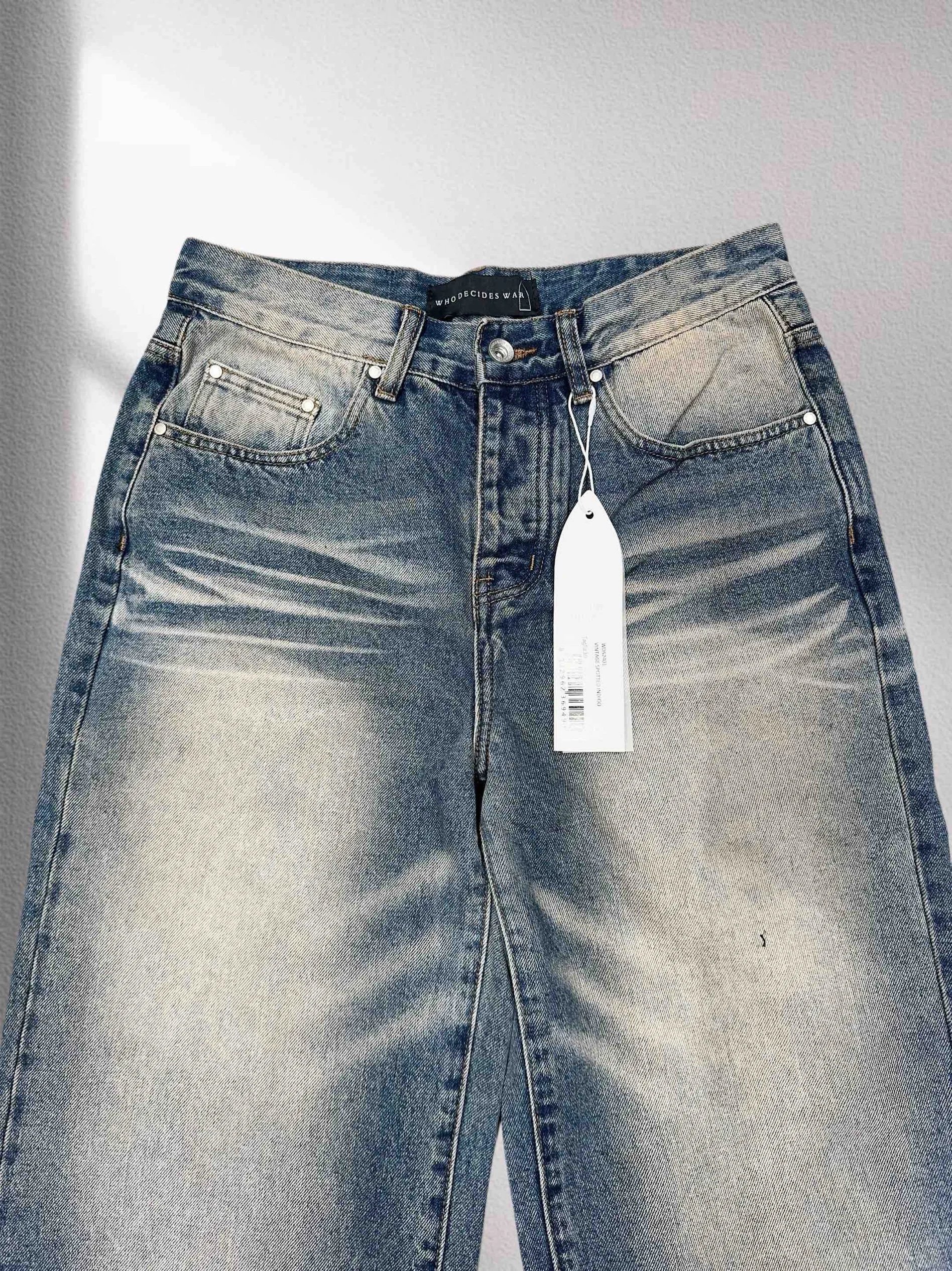Design Who Decides War Wide Leg Distressed Denim Jeans - 4