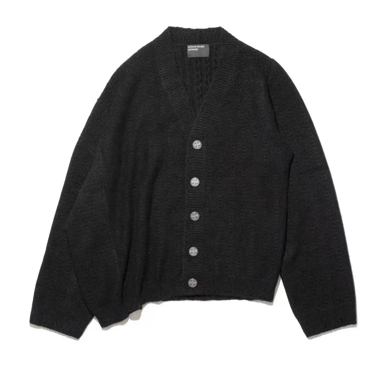 Other Cardigan Cross Silver Buttons Black