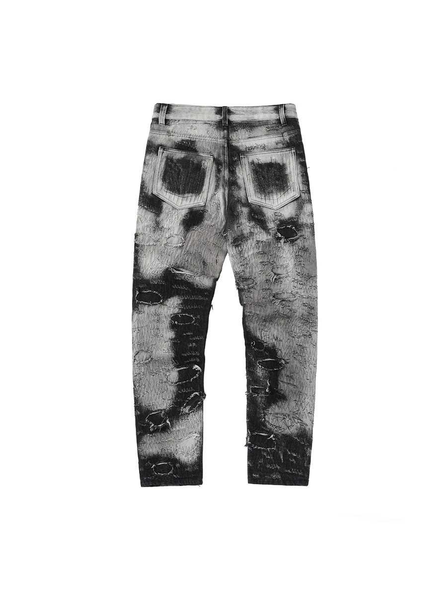 Design Distressed Acid Wash Jeans - 2