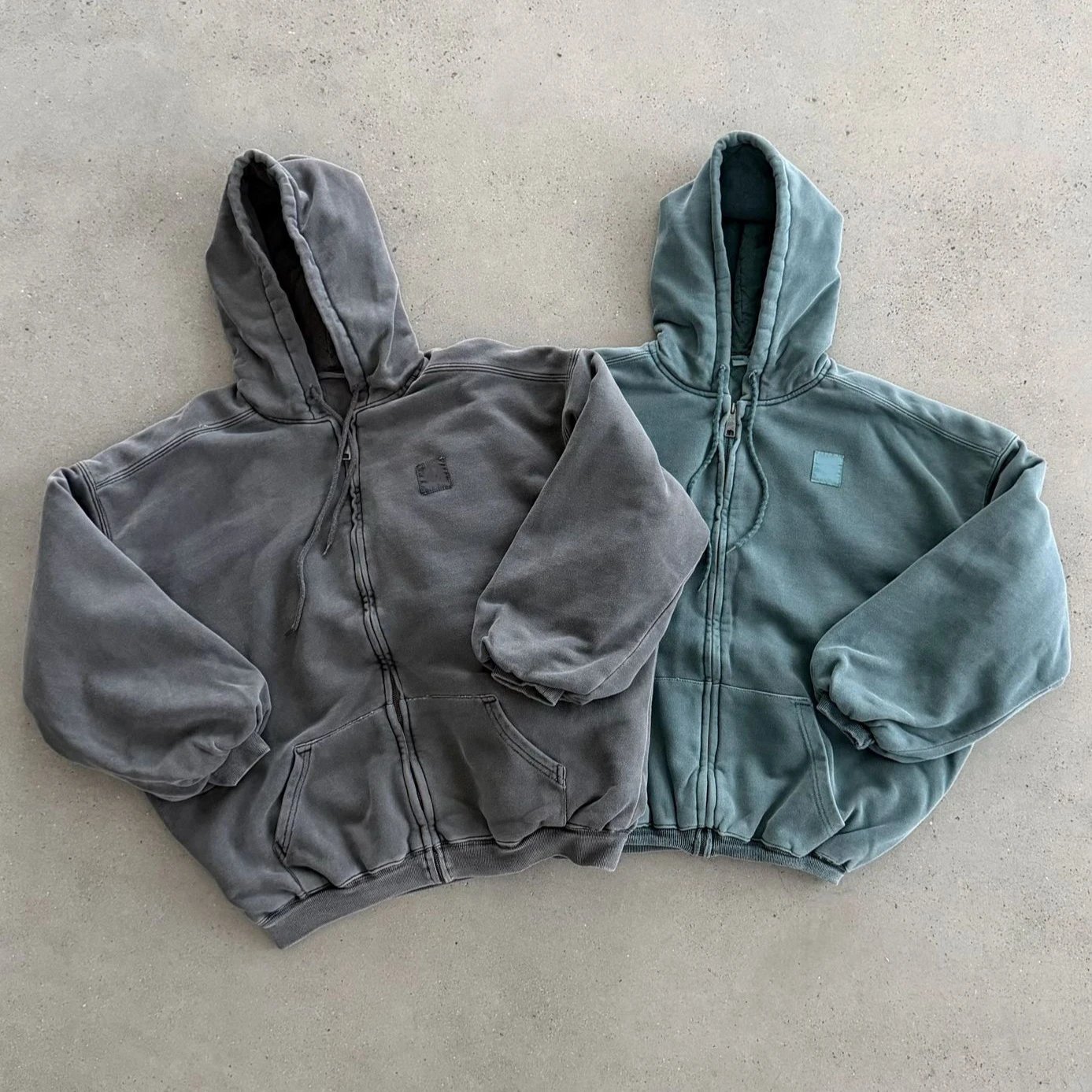 Design Zip-Up Hoodie Charcoal Gray Hoodie - 2