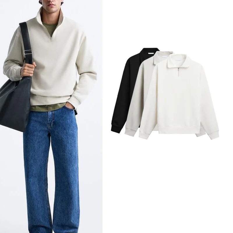 Cabinet 299! Men's clothing 2024 winter fashion half zipper comfortable casual long sleeved sweatshirt 6462333