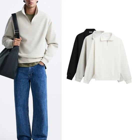 Cabinet 299! Men's clothing 2024 winter fashion half zipper comfortable casual long sleeved sweatshirt 6462333