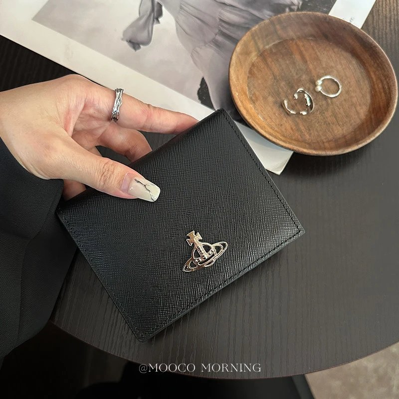 Vivienne Westwood Orb Logo Saffiano Leather Card Holder Black