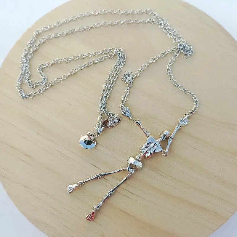 Design Skeleton Pendant Necklace Rose Gold Jewelry - 6