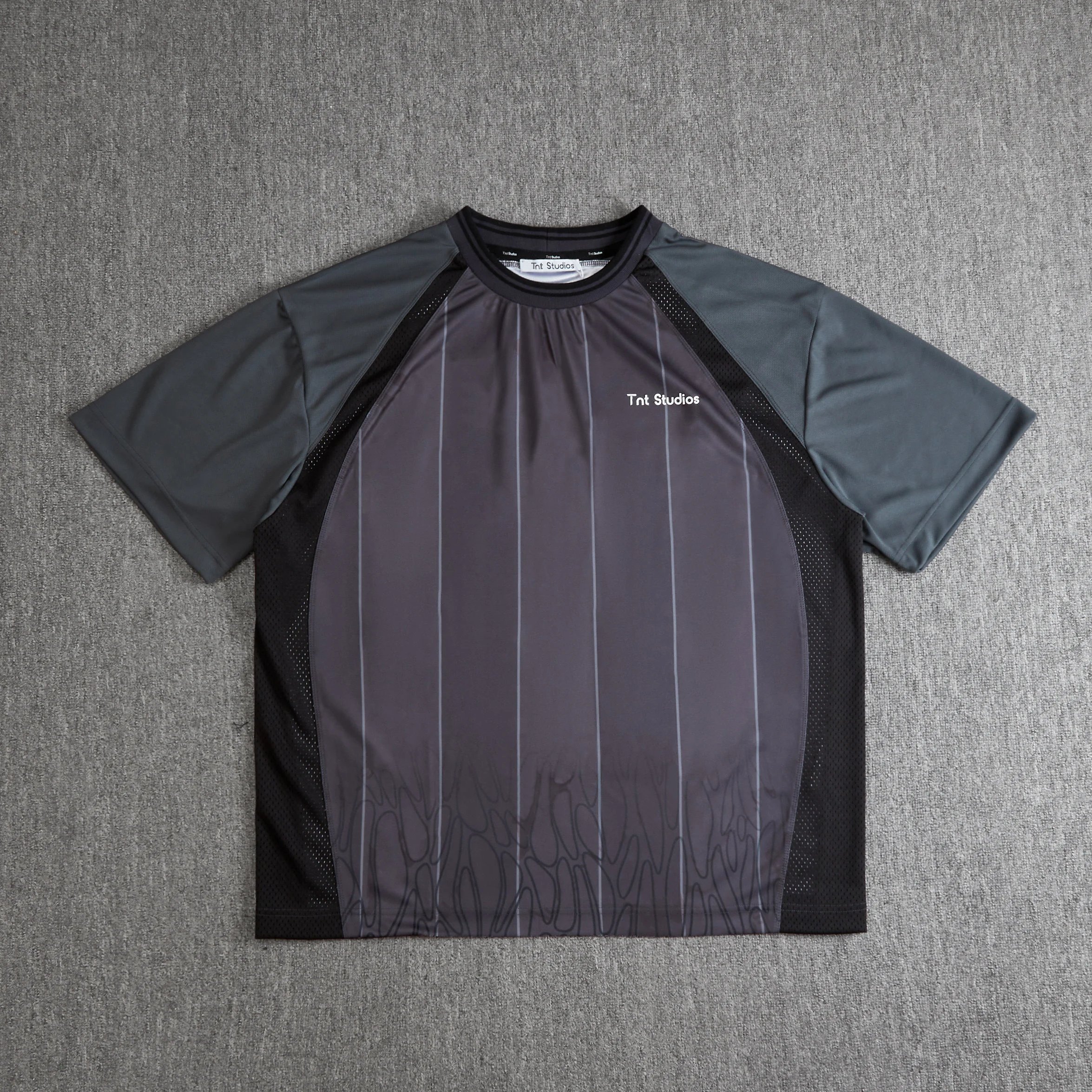 Design Abstract Print Oversized T-Shirt Gray - 4