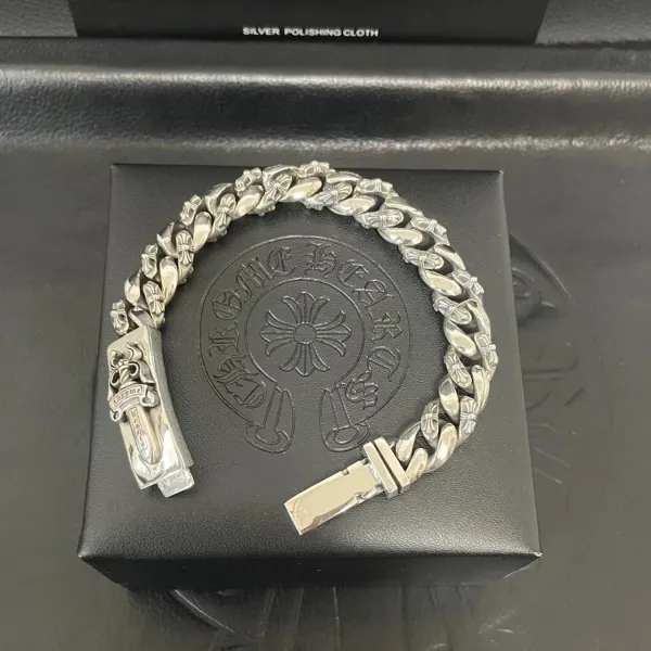 Chrome Hearts Classic Cross Link Bracelet Silver Bracelet - 1