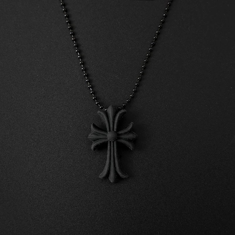 K luo xin street style trendy colorful resin ch letter cross necklace limited edition same style multi-color men’s and women’s jewelry