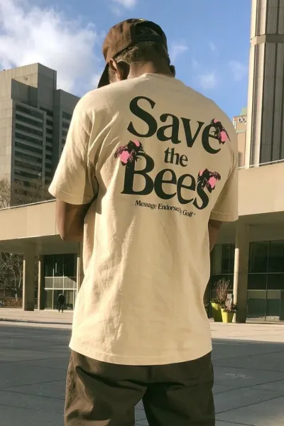 Design Golf Wang Save The Bees Graphic T-Shirt White T-Shirts - 3