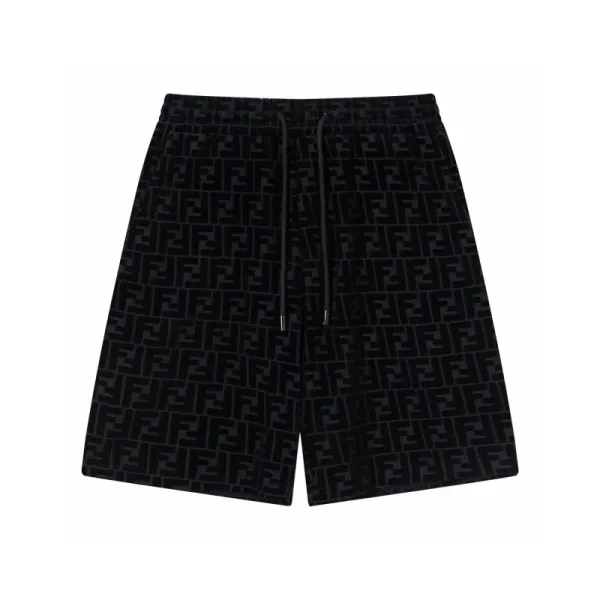 Design Textured Drawstring Shorts White - 2