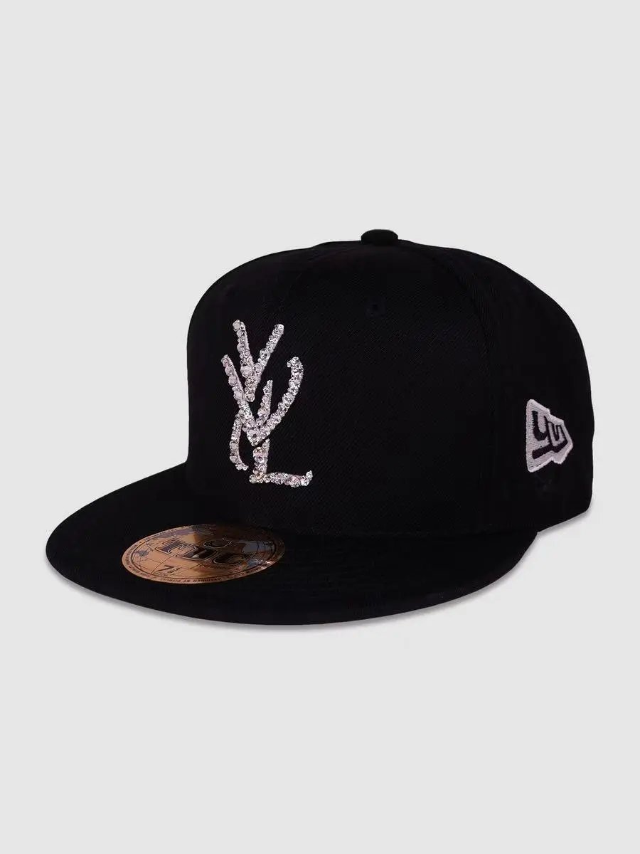 Playboi Carti Opium Yvl Camo Fitted Hat Flat Brim Rhinestone