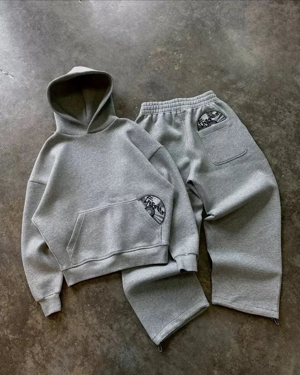Gray Sweatshirt + Pants (Set) 2309#