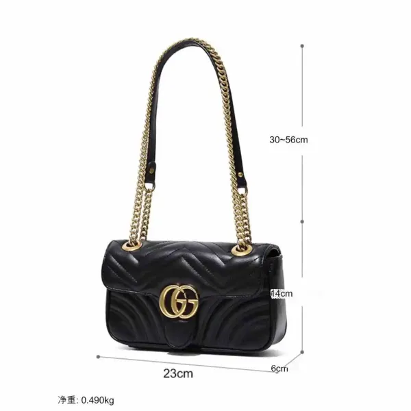 Gucci Marmont Mini Chevron Quilted White Chain Shoulder Bag - 4