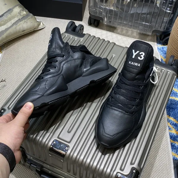 Adidas Y-3 Kaiwa Black Leather Sneakers - 1