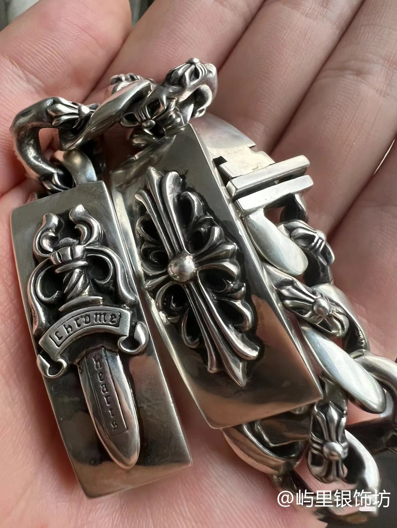 Chrome Hearts Dagger Cross Bracelet Silver - 2