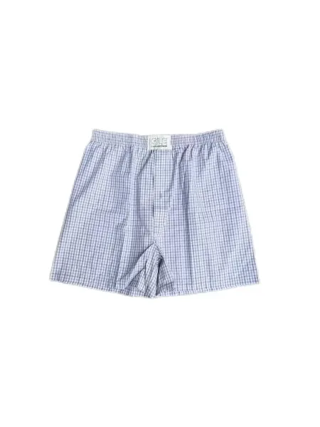 Design Gingham Check Boxer Shorts Blue Underwear - 1