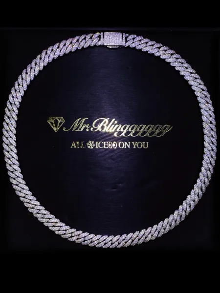 Design Cuban Link Chain Necklace Silver Iced Out Jewelry - 2