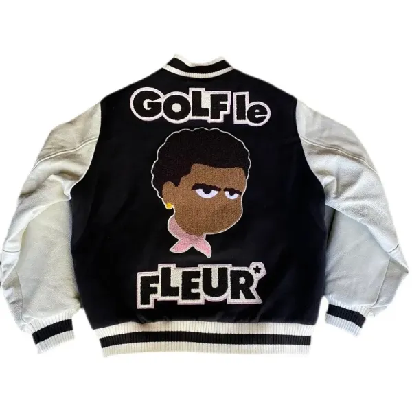 Cactus Jack Golf le Fleur* Varsity Jacket Black / White Outerwear.jacket - 1