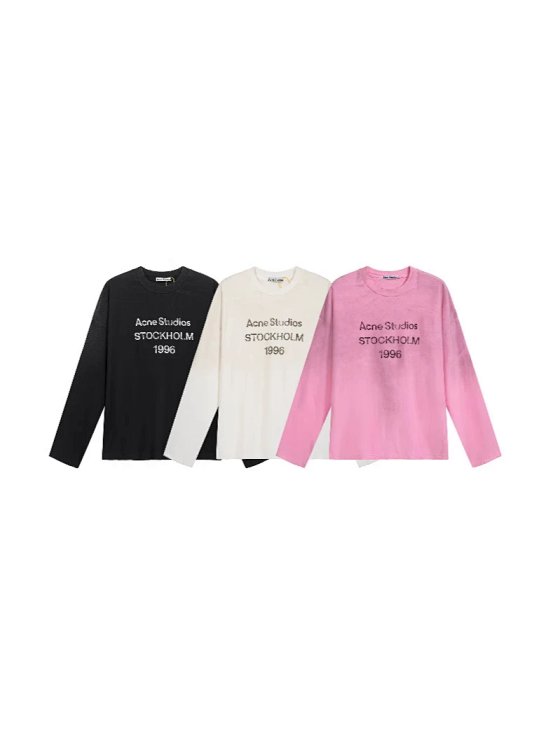 Spring/Summer 1996 Washed Distressed Letter Print High-Street Oversized Unisex Long-Sleeve T-Shirt -4