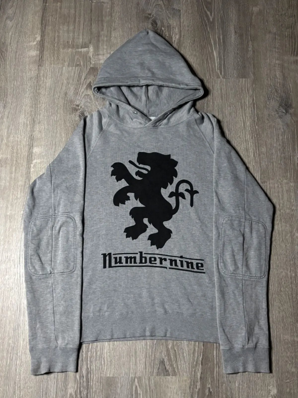 Takuya Kimura's independent Number (N) ine style 00ss gray hooded casual pullover hoodie