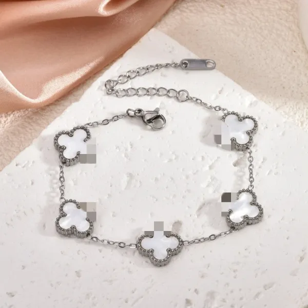 Design Alhambra-Style Red Enamel Clover Bracelet Jewelry - 12