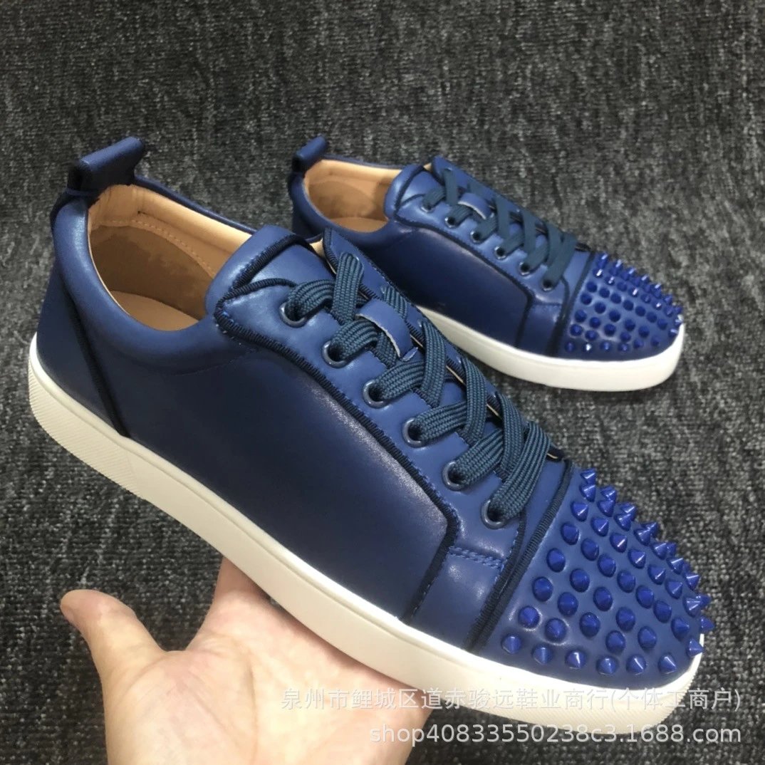 Christian Louboutin Louis Junior Velvet Black Sneakers - 12