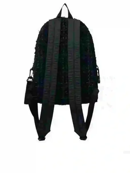Chanel Tweed Floral Embroidered Backpack Black White - 2