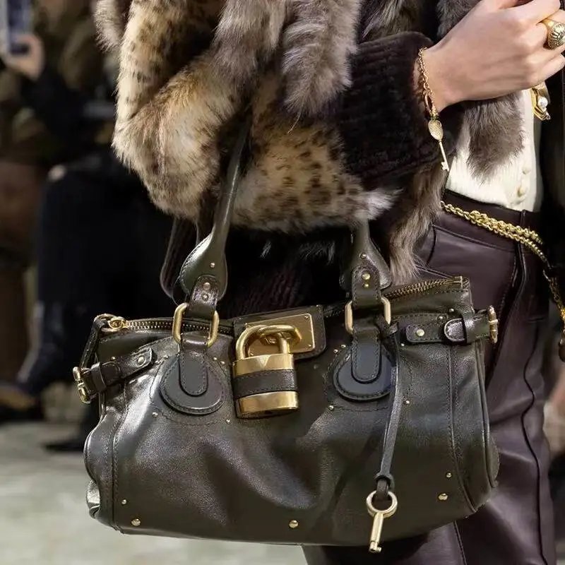 Chloé Paddington Bag Olive Green Leather Handbag