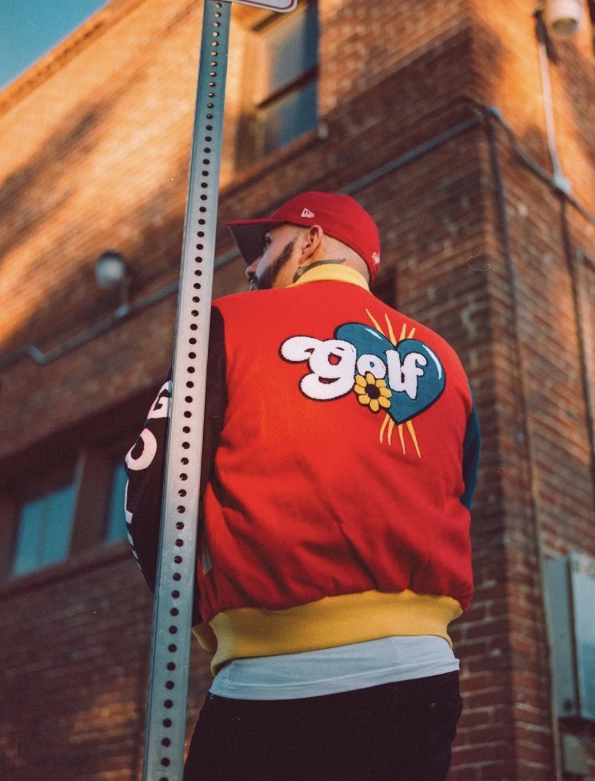 Design GOLF Wang Varsity Jacket Red Blue Navy Yellow Outerwear.jacket - 2