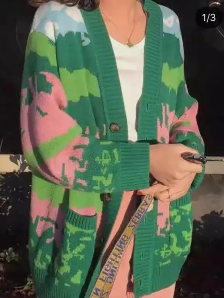 Design GOLF Wang Cardigan Multicolor Knit Cardigan - 2