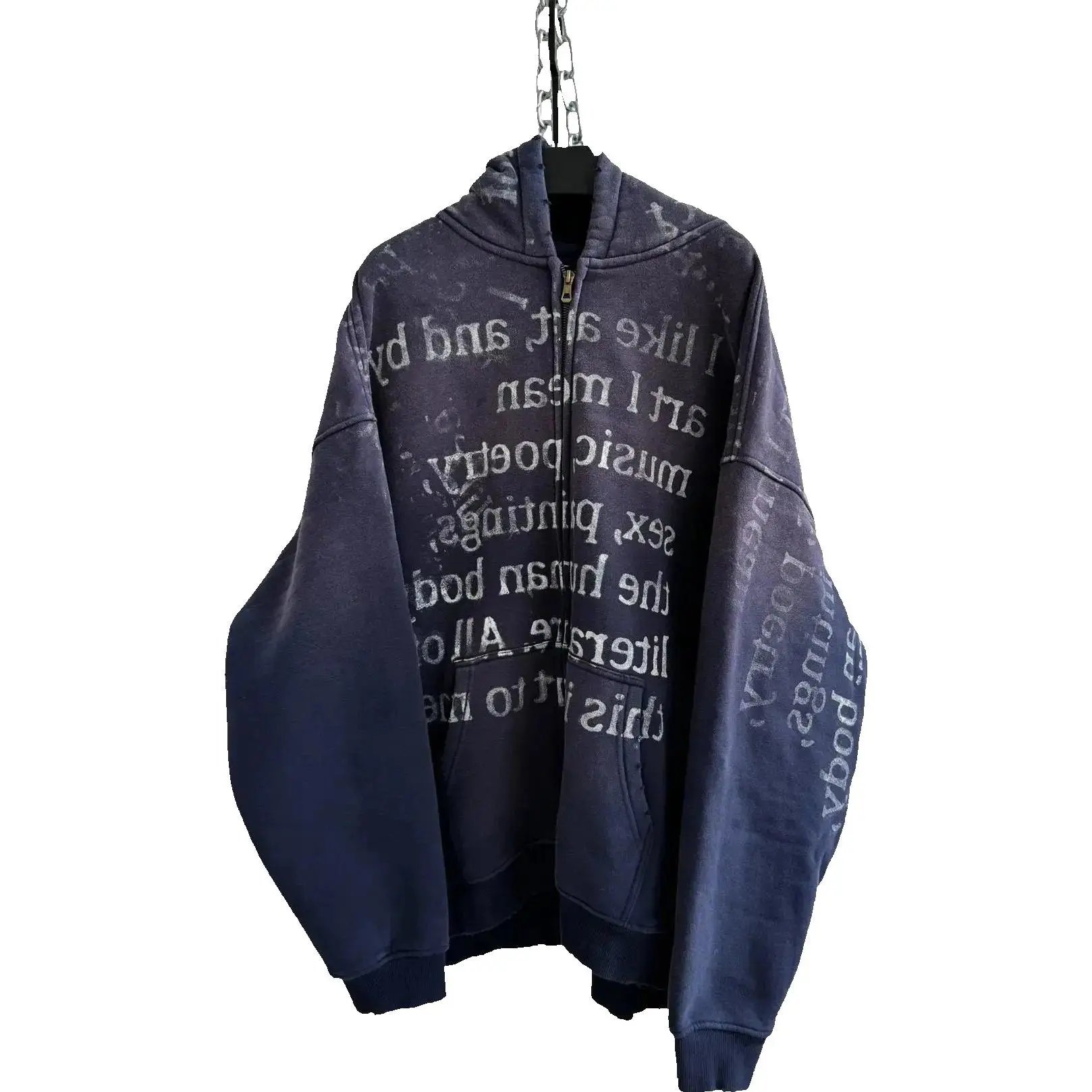 Hell System Slogan heavyweight jacket