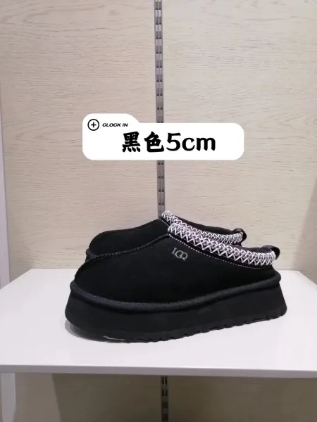 UGG Tasman 5cm Platform Black Slippers - 1