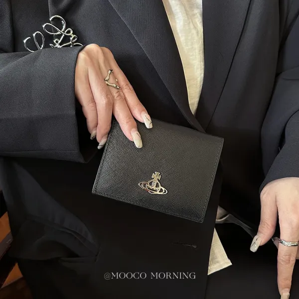 Vivienne Westwood Orb Logo Saffiano Leather Card Holder Black - 4