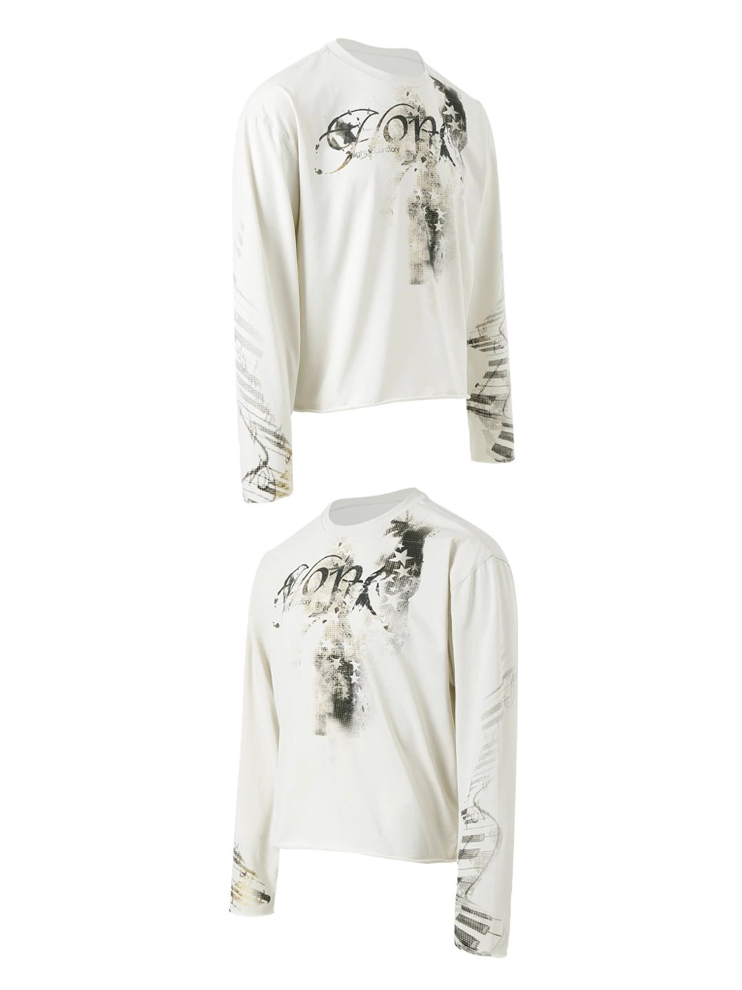 Night Lab *2025Fw Hope Distorted Female Portrait Star Apricot Short Wide Long Sleeves
